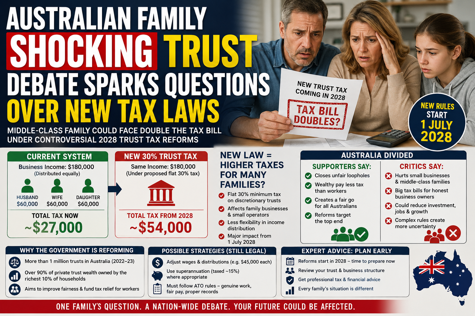 You are currently viewing Australian Family Shocking Trust Tax Query Sparks 3 Big Debates