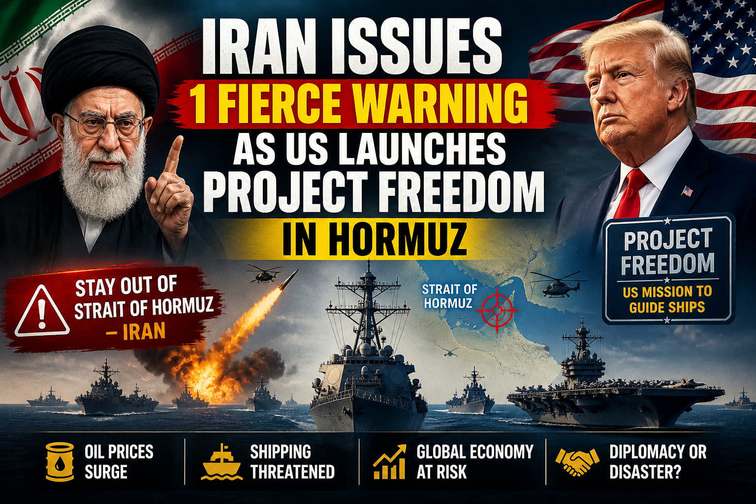You are currently viewing Iran Issues 1 Fierce Warning as Trump Pushes Risky Hormuz Plan
