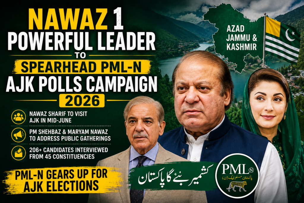 Nawaz Powerful Leader to Spearhead AJK Polls Campaign 2026